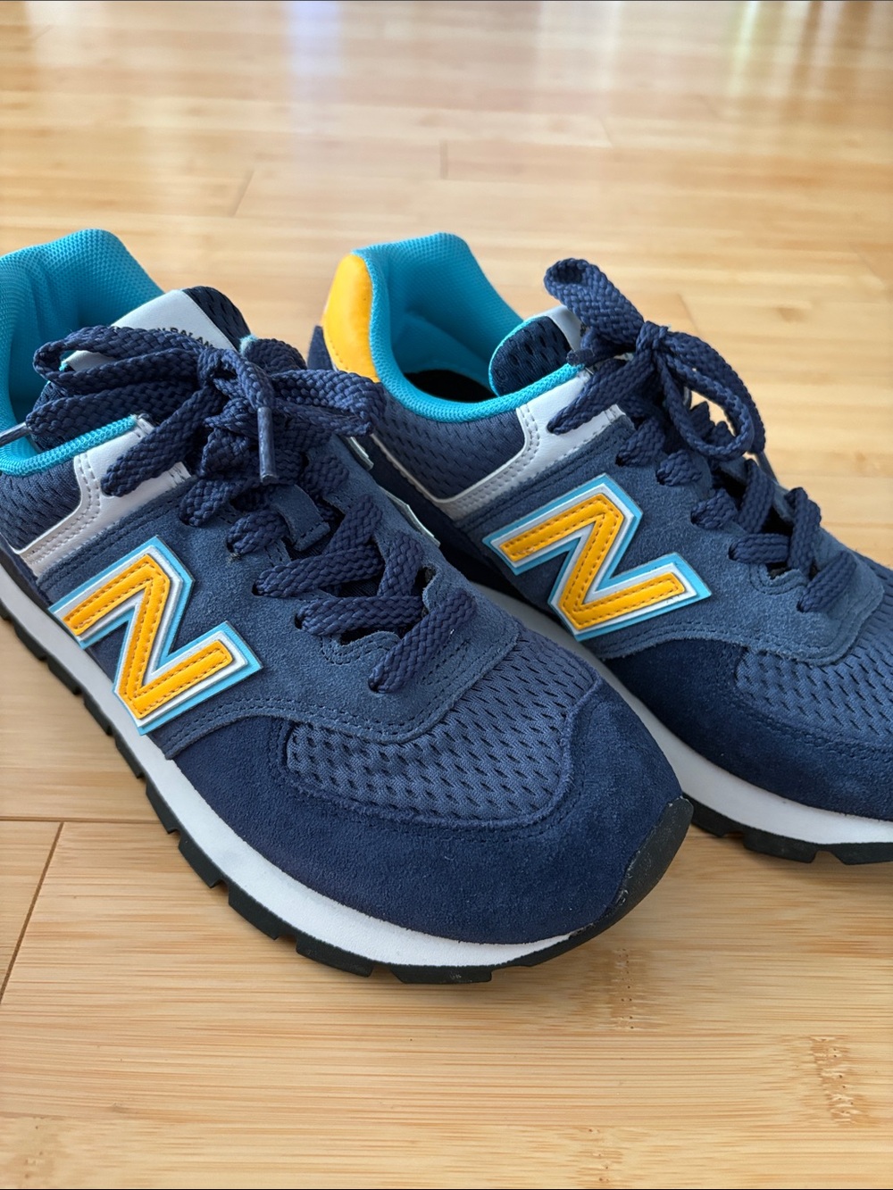 New Balance Navy & Yellow Accent Sneakers
